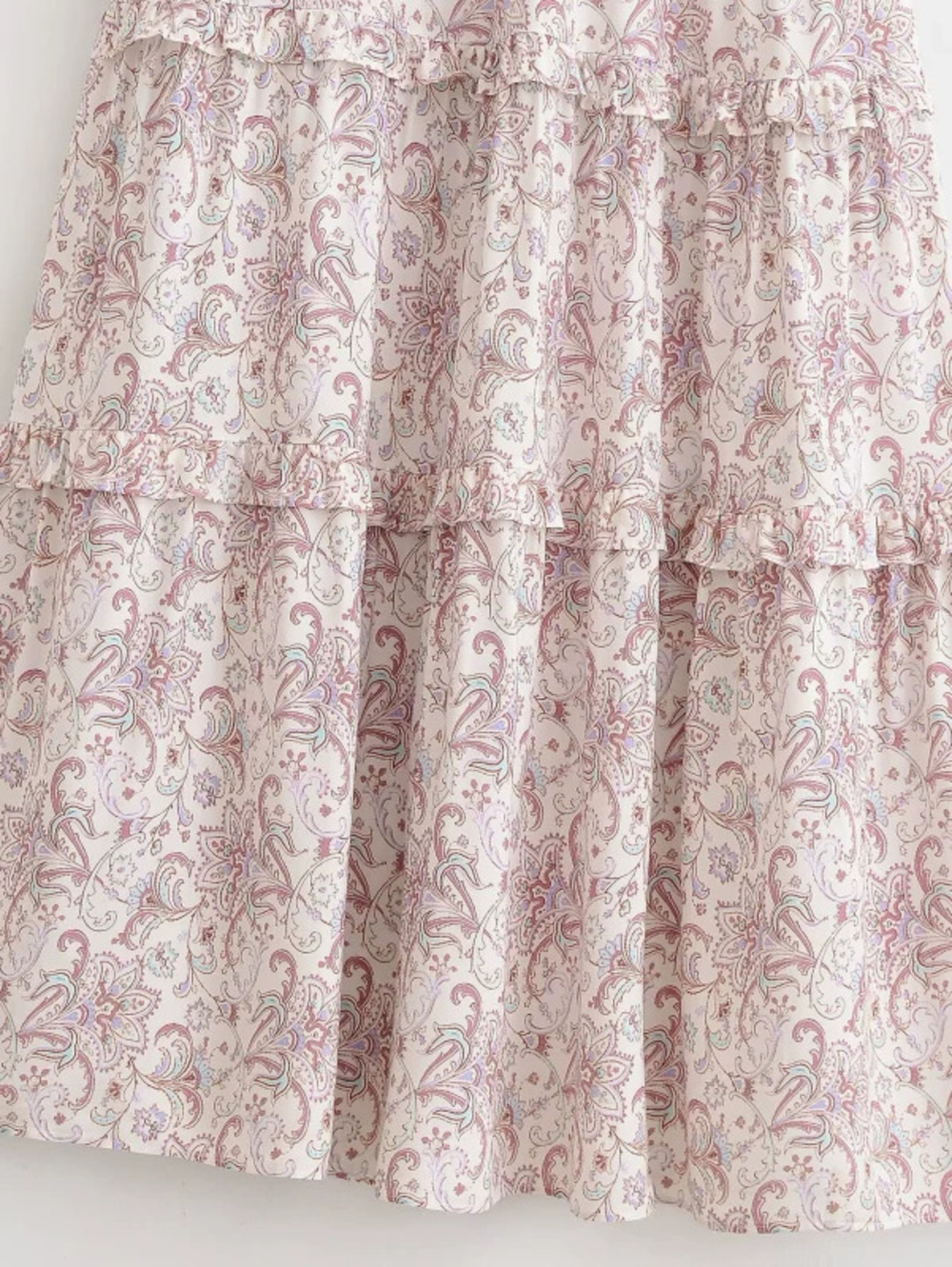 ZARA Womens Printed Bohemian Casual Resort Dress